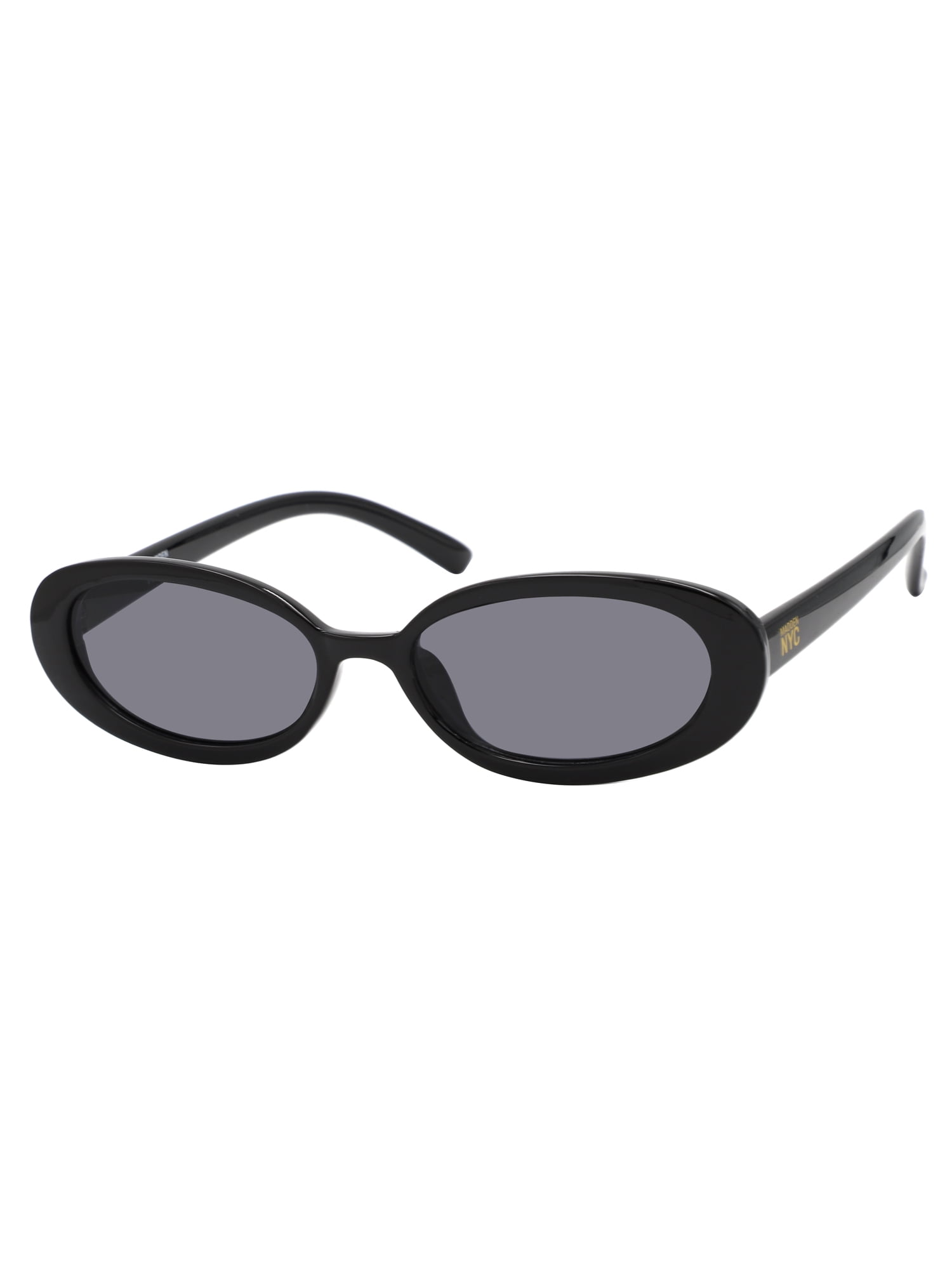 Madden NYC Noely Black Plastic Oval Sunglasses