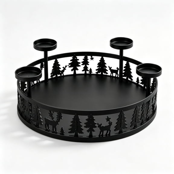 Christmas Advent Wreath Candle Holder 4 Week Countdown Holiday Centerpiece Decor