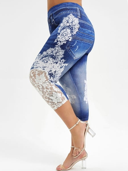 plus size denim leggings walmart