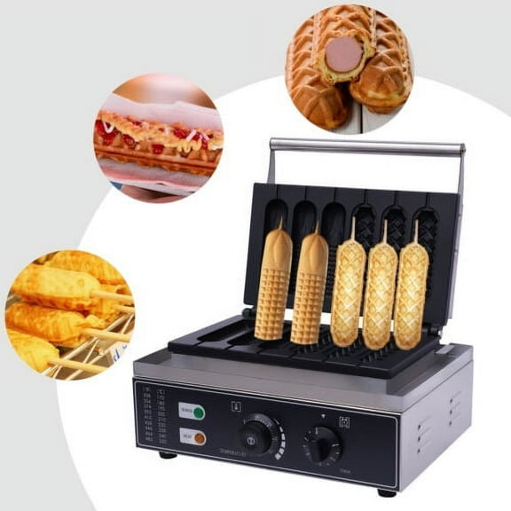 Commercial Waffle Corn Hot Dog Maker Nonstick for Home Restaurant 110V 1500W