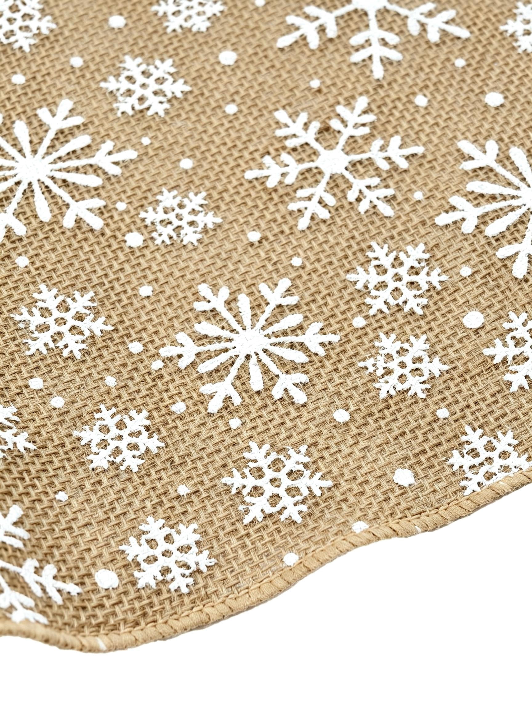 Brown and White Snowflake Mesh Christmas Ribbon, 10.5" x 12', by Holiday Time