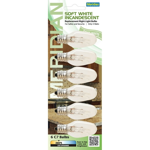 Meridian Incandescent 4W Clear Light Bulbs, (6 Pack)