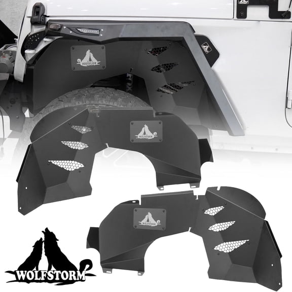 WOLFSTORM Front Inner Fenders Liners for 2018-2022 Jeep Wrangler JL 2/4 Doors Steel 2PC