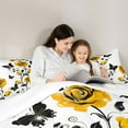 thumbnail image 5 of Homewish Country Flower Floral Bedding Comforter Set,Spring Garden Black Butterflies Twin Comforter Sets,Yellow White Black Bedding Set For Men Women,Ultra Soft Home Decor,2 Pieces, 5 of 8
