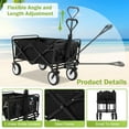 thumbnail image 6 of Collapsible Wagon Cart Folding Wagon Garden Cart Portable Beach Wagon with Wheels & Adjustable Handle for Garden Sport Shopping Beach Trip, Black, 6 of 8