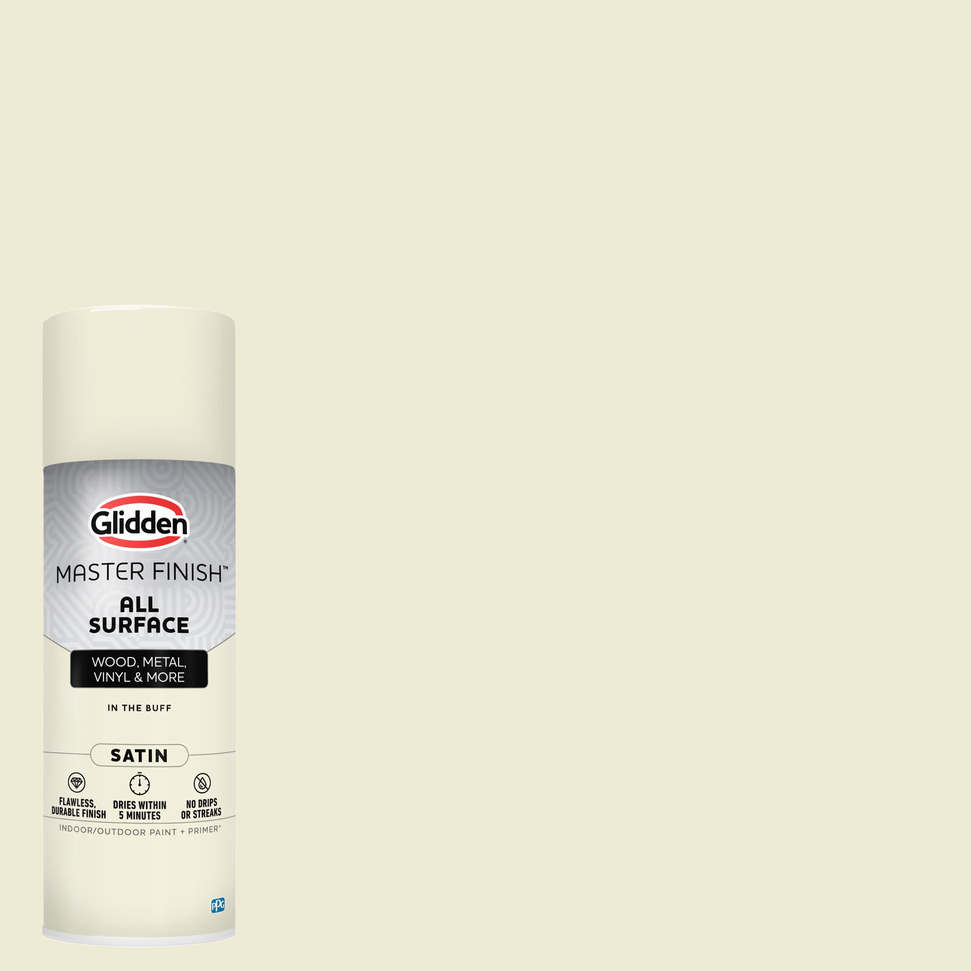 (6 pack) Glidden Master Finish 12 oz. Satin In the Buff Interior/Exterior All Surface Spray Paint and Primer