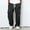 Black, variant on Men's Waffle Knit Straight Leg Pants, Relaxed Fit Drawstring Casual Trousers, Breathable Soft Everyday Pants, Solid Color Loungewear, 10 Colors, Sizes S-XXXXL