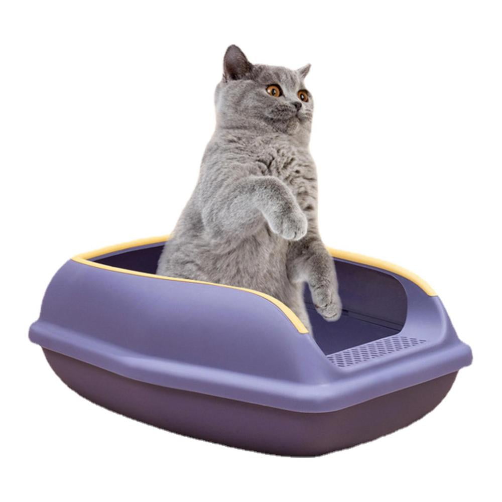 Huoge Cat Litter Box Antisplashing Kitten Litter Box Open Top Cats