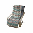 thumbnail image 4 of Tribal Soft Flannel Fleece Throw Blanket, Vintage Design Native Style Geometric Triangles Print, Cozy Plush for Indoor and Outdoor Use, 60" x 80", Cream Aqua and Peach, by Ambesonne, 4 of 6