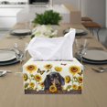 thumbnail image 3 of ZUXONGSY Sunflower Dachshund Tissue Box Cover Modern PU Leather Tissue Holder with Snap Button Texture Leather Tissue Box Cover Waterproof Tissue Cover Gifts to Friends Family, 3 of 7
