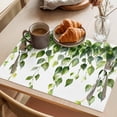 thumbnail image 3 of Green Leaves Placemats Set of 12 Farmhouse Pastoral Simple Leaf Vines Place Mats Indoor Wipeable Table Mats Washable Cloth Dining Table Placemats for Kitchen Holiday Party Home Decor 13x19 Inch, 3 of 9