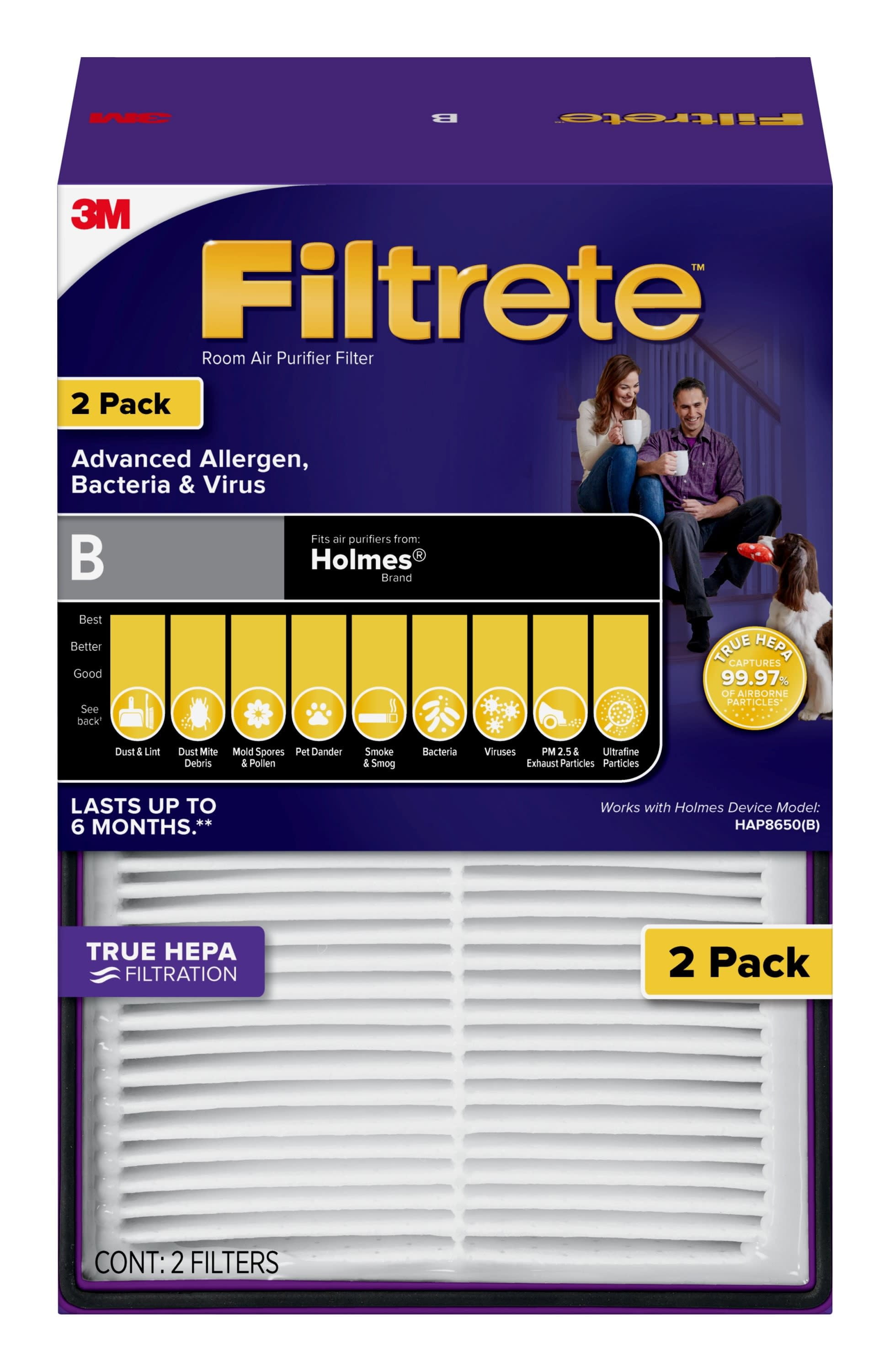 Filtrete by 3M Allergen, Bacteria & Virus True HEPA Air Purifier Filter