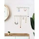 thumbnail image 5 of Ficarrico Colgador de pared para joyería, collar, joyería, aretes, pulseras, gabinete de almacenamiento de acrílico transparente con 12 ganchos de diamantes para dormitorio,, 5 of 7