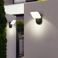 thumbnail image 4 of Aplique LED de pared para interior y exterior de 12 W, Huat Downlight, moderno aplique LED impermeable IP65, aplique de aluminio para salón, escalera, pasillo y jardín (negro/blanco natural), 4 of 5