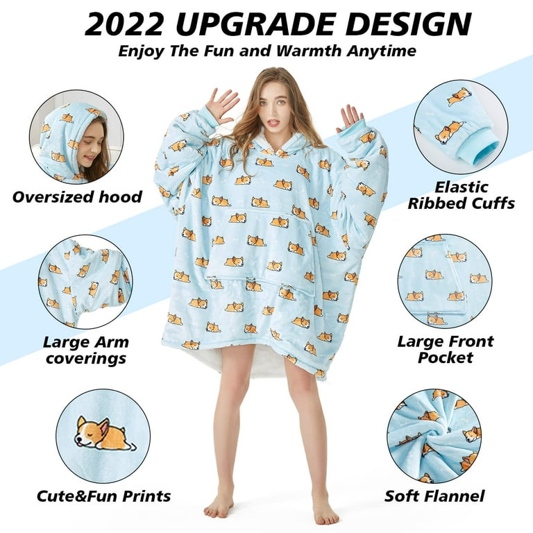 Homemate Wearable Blanket Hoodie Cute and Funny Patterns