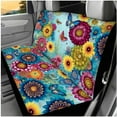 thumbnail image 3 of KUIFORTI Boho Flower Auto Seat Covers 14 Pack with Car Steering Wheel Accessories Auto Center Console Armrest Pad Seat Belt Pads Car Headrest Covers for Cars Sedans and SUVs, 3 of 7