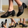 thumbnail image 2 of WEAIXIMIUNG Bottines Noires pour Femmes Talon Bas Larges Respirantes Mode Bottes à Fermeture Éclair Courtes Talons Rétro pour Femmes Chaussures Hautes Bottes pour Femmes, 2 of 4