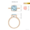 thumbnail image 4 of ANGARA Natural Bezel-Set Solitaire Cushion 2.7 ct Aquamarine Ring in 14K Rose Gold for Women (Size-9mm) | March Birthstone, Birthday, Anniversary, Jewelry Gift for Women | Natural Aquamarine Ring, 4 of 9