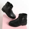 thumbnail image 7 of TOWED22 Girls' Boots Toddler Girls Butterfly Decor Zip Side Boots Western Boots Kids Ankle Boots Girls Low Heel Riding Booties (Black, 1 Big Kids), 7 of 7