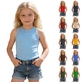 thumbnail image 3 of Tiijoy Summer Girls Ribbed Tank Top Casual Solid Crewneck Sleeveless Shirt, Sizes 2-12, 3 of 6