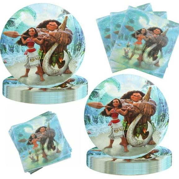40pcs Cartoon Ocean Party Supplies Include 20 Plates, 20 Napkins for the Cartoon Ocean Birthday Party Decoration