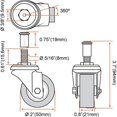 thumbnail image 2 of Online Best Service 8 Pack Heavy-Duty 2" Low Profile Swivel Caster Wheel for Creeper Service Cart Stool Post Mount, 2 of 4