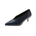 thumbnail image 2 of Juebong Scoop Shoes Mid-heel Single Shoes Women Fashion Retro Grandma Shoes Work High Heels Four Seasons Shoes,Blue Size 8.5, 2 of 2