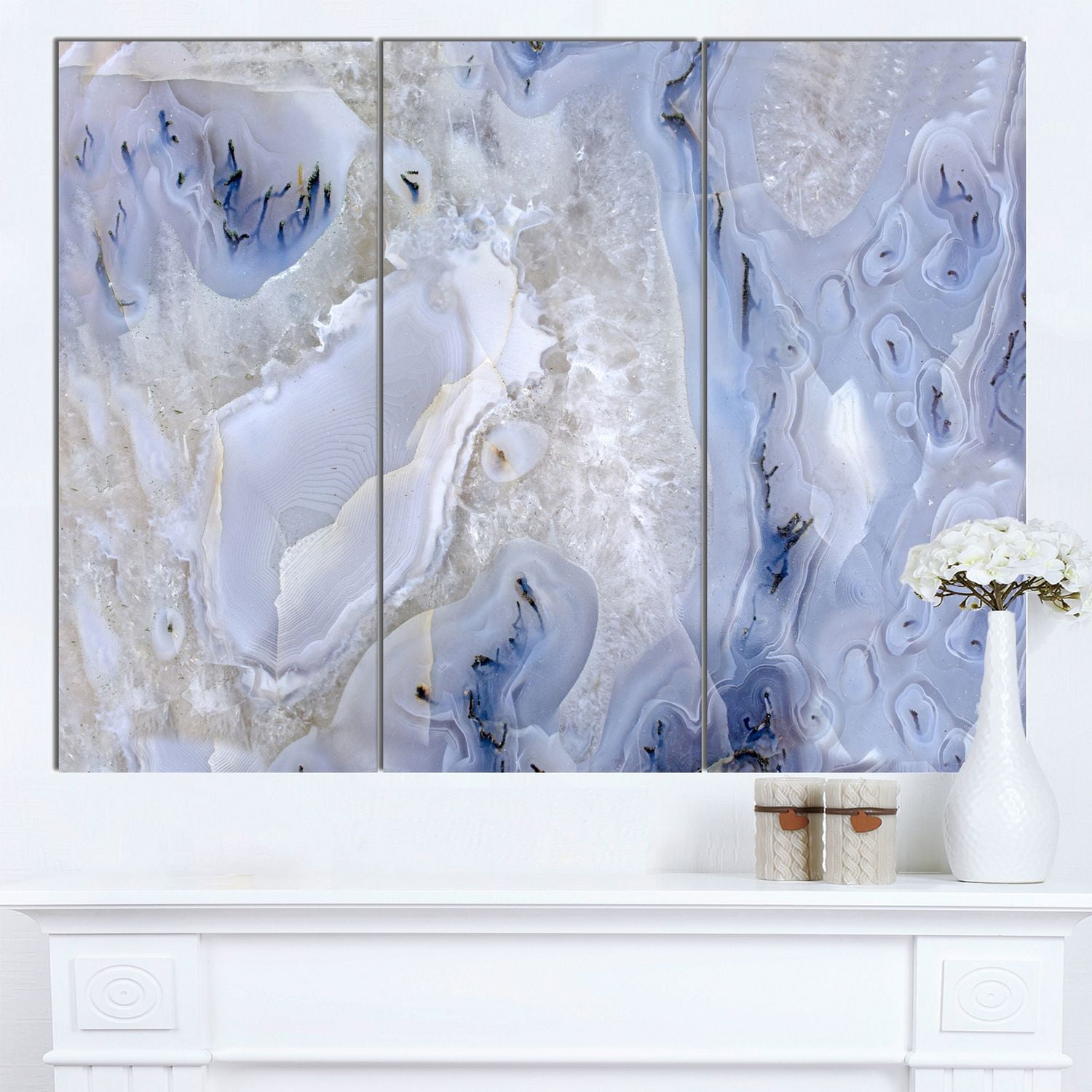 Tableau imprimé sur toile Design Art pierre d'Agate avec arrière-plan abstraite