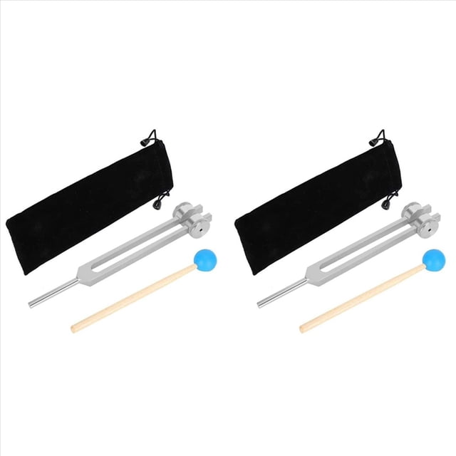 2X Diapadores de AleacióN de Aluminio, 111 Hz DiapasóN con Martillos para Pruebas del Nervioso Terapia de CuracióN de Sonido, Plata