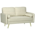 thumbnail image 1 of HOMCOM Loveseat Sofa with Cushions and Pillows, 2 Seater, Kids, Beige, 1 of 10