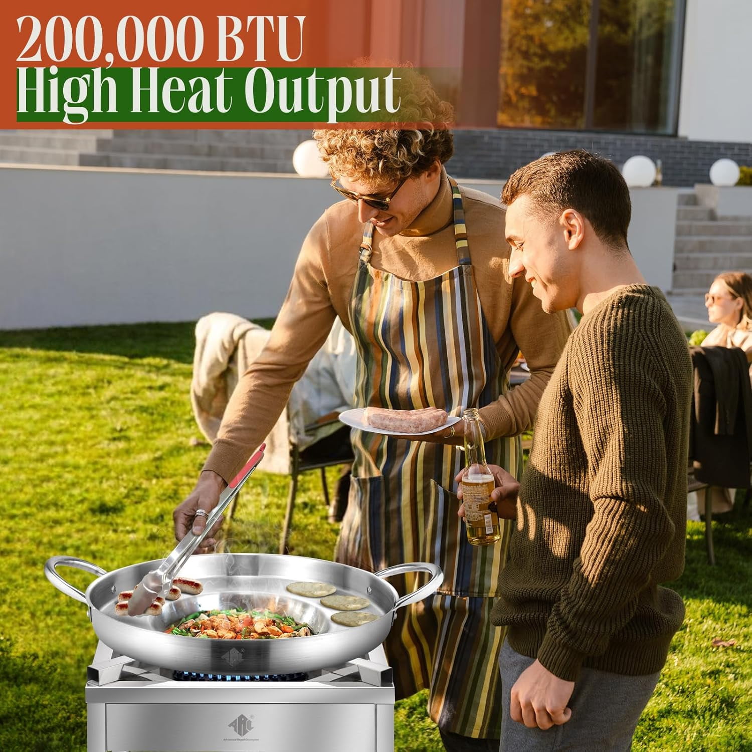 23" Stainless Steel Concave Discada Cooker with 200,000 BTU High-Pressure Propane Stove Combo | Outdoor Cooking Kit for Discada, Tacos, Griddle, Frying, Camping, and Homebrewing
