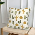 thumbnail image 6 of Throw Pillow Covers, cartoon Cactus Pattern Soft Square Pillow Cases with Invisible Zipper for Couch Bed Sofa, Farmhouse Fall Home Decor 18"x18", 6 of 7