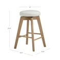 thumbnail image 3 of Nathan James Amalia Bohemian Swivel Bar Stool, Backless Counter Height Boucle Counter Stool with Solid Wood Legs and Upholstered Seat, White Oak Set of 2, 3 of 4