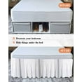 thumbnail image 6 of Modern Gray Striped Bed Skirt California King Size 16" Drop Simple White Background Ruffled Wrap Around Bed Skirts Adjustable Elastic Bedskirt Dust Ruffle for California King Size Bed, 6 of 7