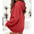 thumbnail image 7 of Hueook Zip Up Hoodie Women 1/4 Zip Half Neck Long Sleeve Casual Sweatshirt with Pockets Red M, 7 of 7