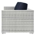 thumbnail image 3 of Lounge Sofa, Rattan, Wicker, Light Grey Gray Blue Navy, Modern Contemporary Urban Design, Outdoor Patio Balcony Cafe Bistro Garden Furniture Hotel Hospitality, 3 of 8