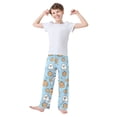 thumbnail image 2 of FORMRS Boys Pajama Pants with Pockets Size 6-8Y Kids Lounge Sleep Bottoms, Blue Halloween Ghosts, 2 of 8