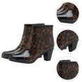 thumbnail image 2 of BRIGHTFUFU 1 par de zapatos de lluvia de tacón alto con cremallera lateral a la moda, botas de lluvia cortas antideslizantes, 2 of 7