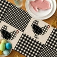 thumbnail image 3 of Farm Chicken Hen Animal Placemats Set of 4, Black White Buffalo Check Plaid Farmhouse Chick Dining Table Place Mats, Spring Summer Country Rustic Kitchen Decor Home Decoration 12 x 18 Inch, 3 of 6