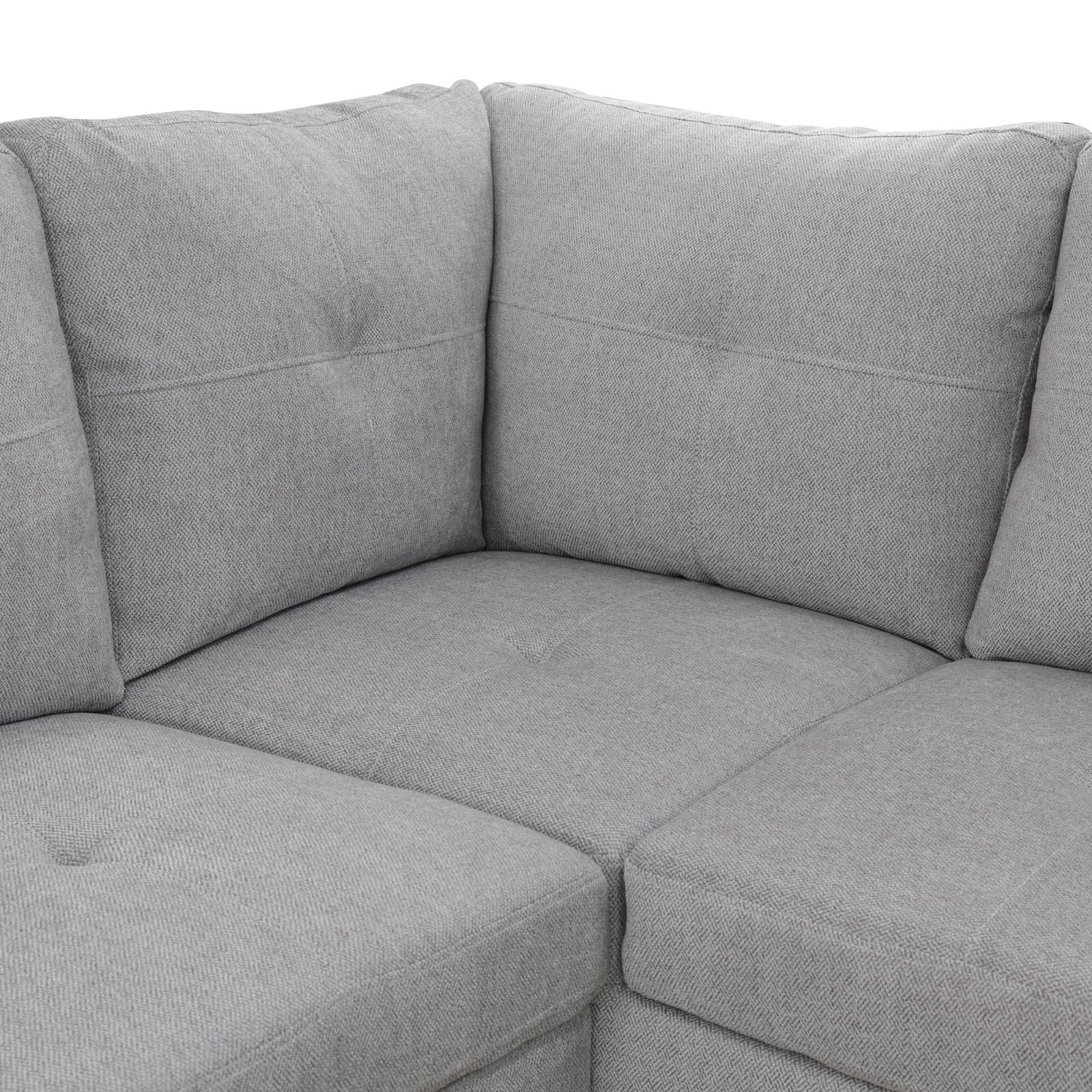 MAYEERTY Grey Modern 3-Piece Couch Durable Neutral Long-Term Living Room Use