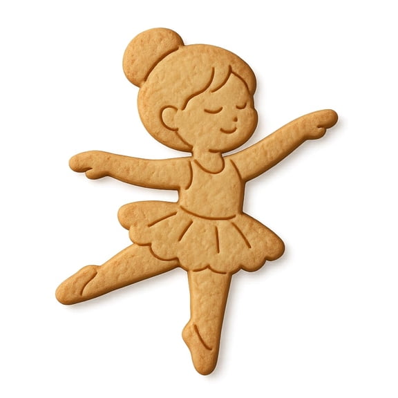 Mighty Gadget Ballet Girl Cookie Cutter & Stamp - 4x3.2" Elegant Dancer for Dance-Themed Baking (Random Color)