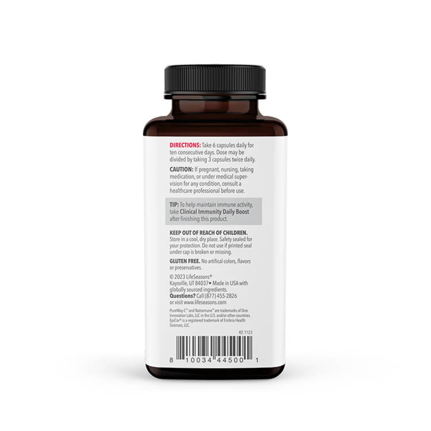 Life Seasons Clinical Immunity - Quick-Start - Immune System Support - Rapid Immunity Response - Boosts Antibodies, B + T + NK Cells, Neutrophils & Macrophagens - Pre + Probiotics - 60 Capsules