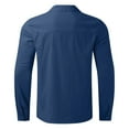 thumbnail image 5 of Cotton Long Sleeve Shirts for Men Blue Workwear Work Male Summer Linen Solid Casual Plus Size Loose Shirt Mens Turn Down Collar XL, 5 of 5