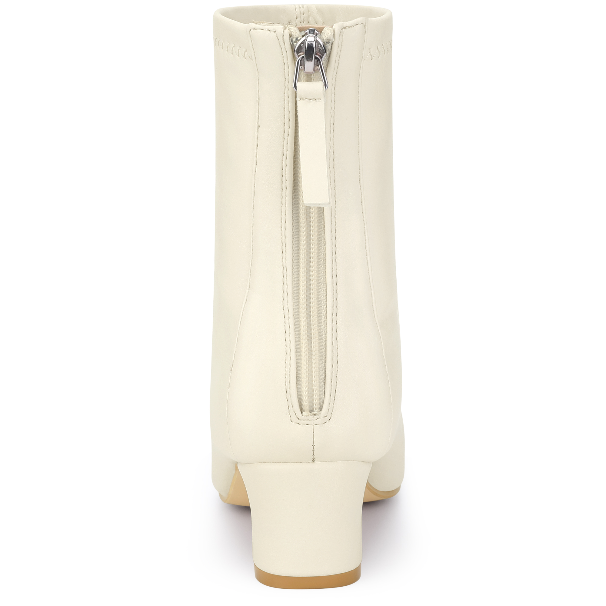 DARING DIVA Square Toe Block Heels Ankle Boots Cream 8.5