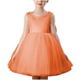 thumbnail image 1 of Bwiyojiz Robe Formelle pour Enfants Tailles 100-150 Sans Manches en Mousseline Princesse, Orange, 1 of 4