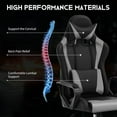thumbnail image 4 of BIQWBIC Gaming Chair, High-Back Ergonomic Video Game Chair for Teen, with Adjustable Seat, Lumbar Support, Armrest and Headrest, Gray, 4 of 7