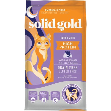 UPC: 0093766000391 | Solid Gold – Indigo Moon with Real Alaskan Pollock & Eggs – High Protein – Grain-Free – Holistic Dry Cat Food for All Life Stages – 6 Lbs