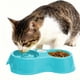 thumbnail image 5 of Comedero doble para mascotas | Comedero de plástico antideslizante para perros y gatos | Diseño ovalado de 27 cm para uso en interiores y exteriores | Incluye 1 pieza, 5 of 6