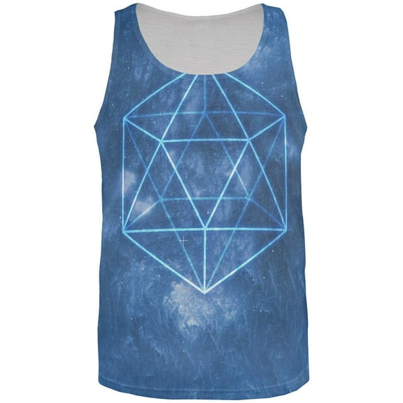 Sacred Geometry Icosahedron Crystal Wind All Over Mens Tank Top