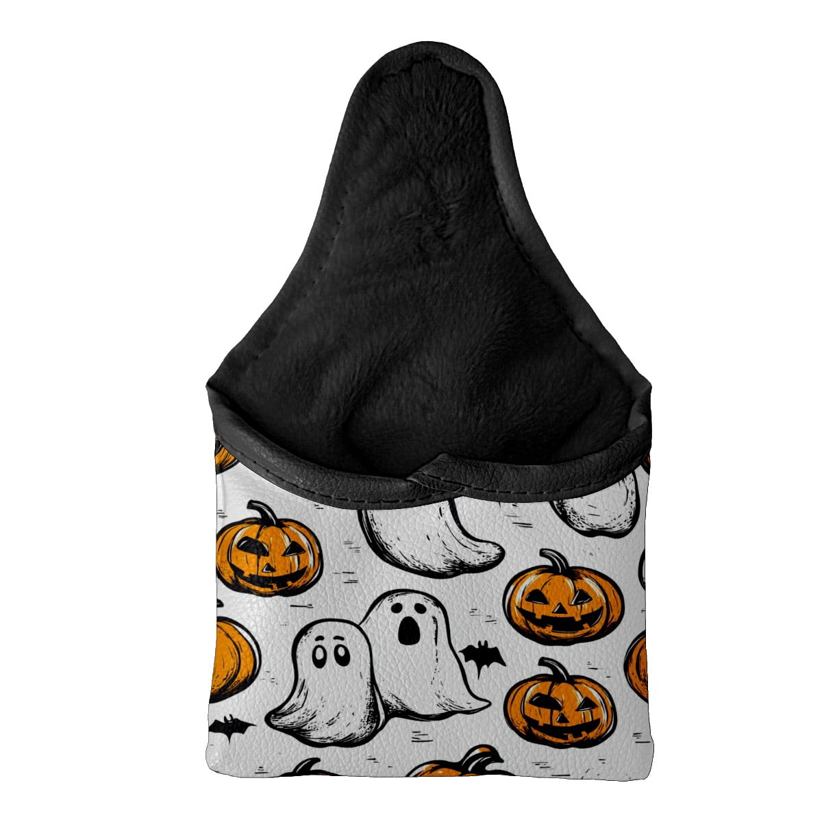 Golf Mallet Putter Cover Premium Leather Waterproof Golf Putter Head Cover with Magnetic Closure Halloween Hand-painted